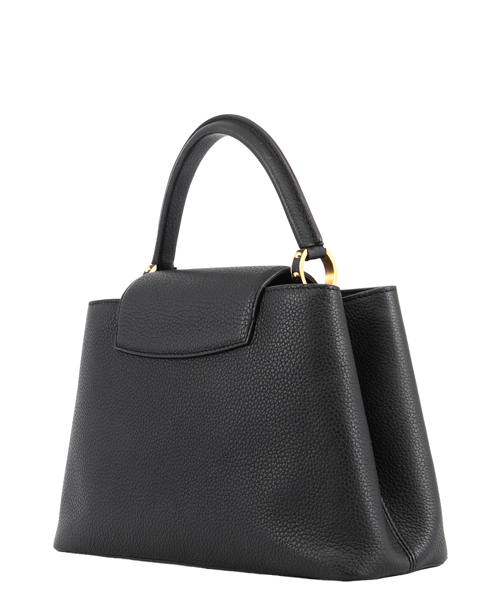 LV CAPUCINES PM BLACK CALF GHW MICROCHIP 1761