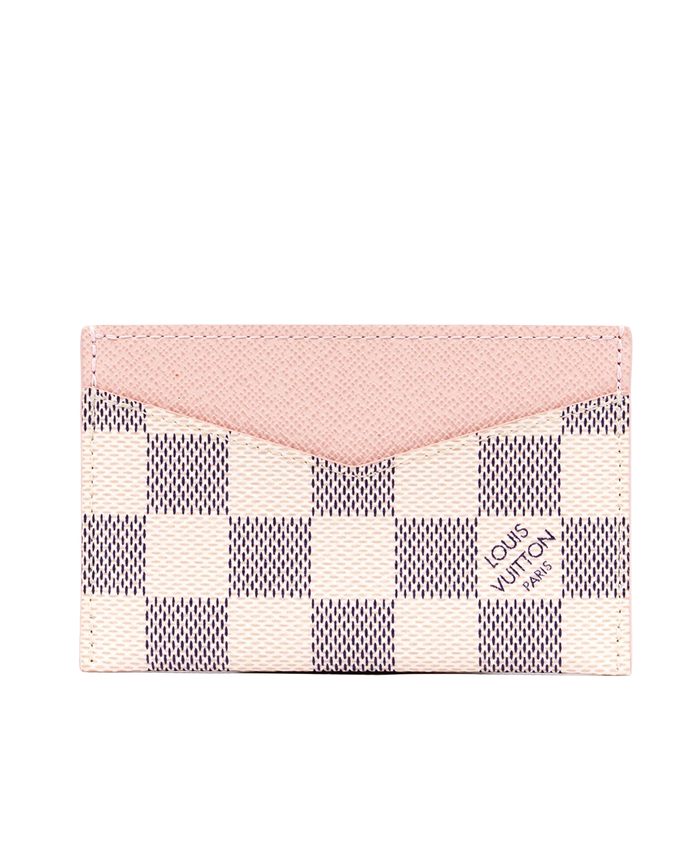 LV CARD SLOT SHORT WHITE AZUR DAMIER CANVAS MICROCHIP 04837