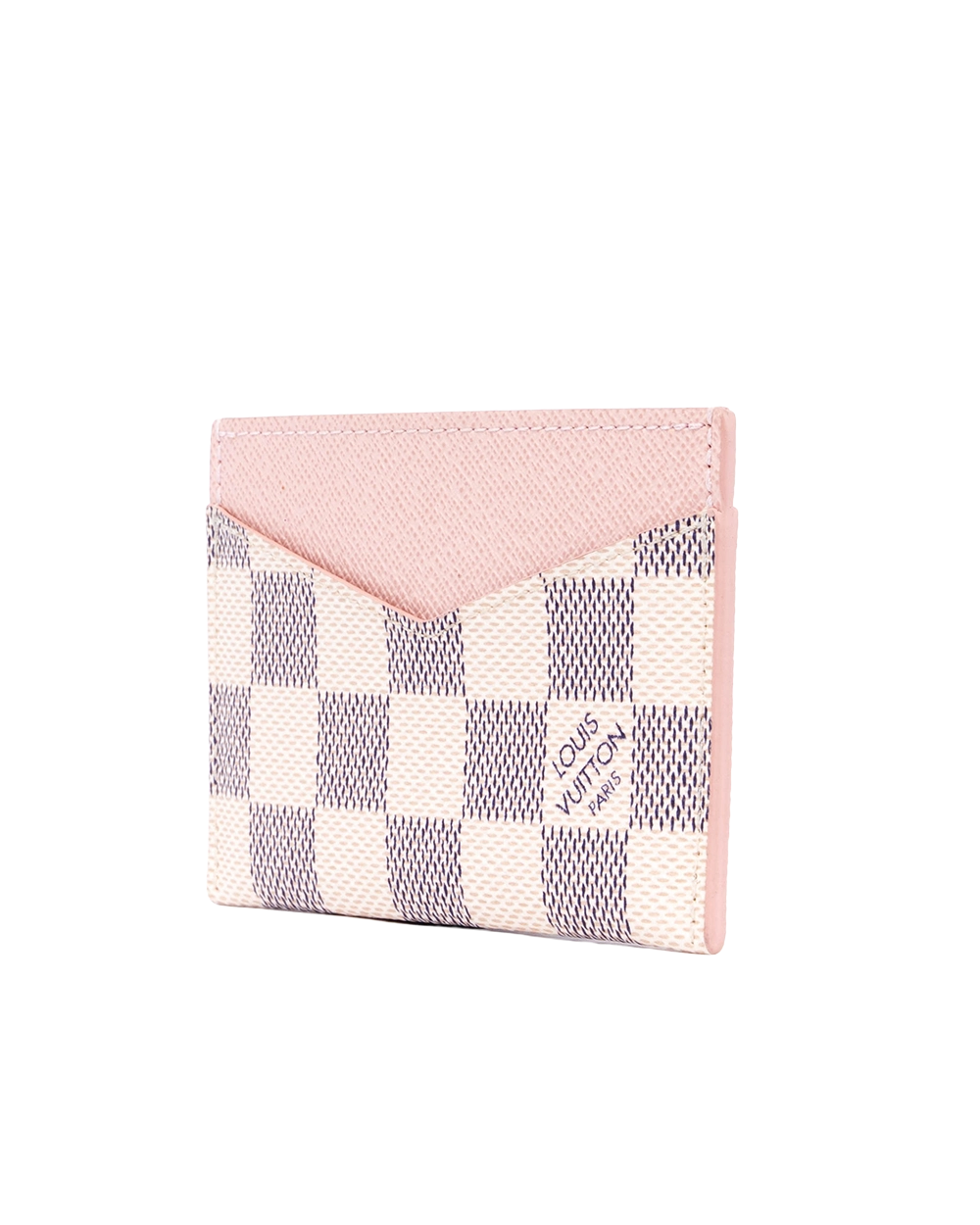 LV CARD SLOT SHORT WHITE AZUR DAMIER CANVAS MICROCHIP 04838