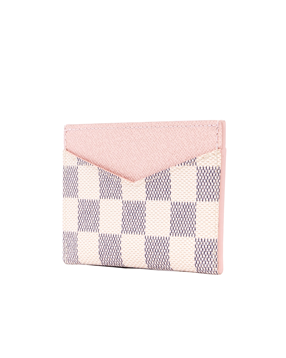 LV CARD SLOT SHORT WHITE AZUR DAMIER CANVAS MICROCHIP 04839