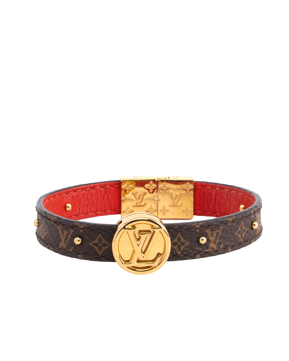 LV CIRCLE REVERSIBLE BRACELAT BROWN MONOGRAM CANVAS GHW 1555