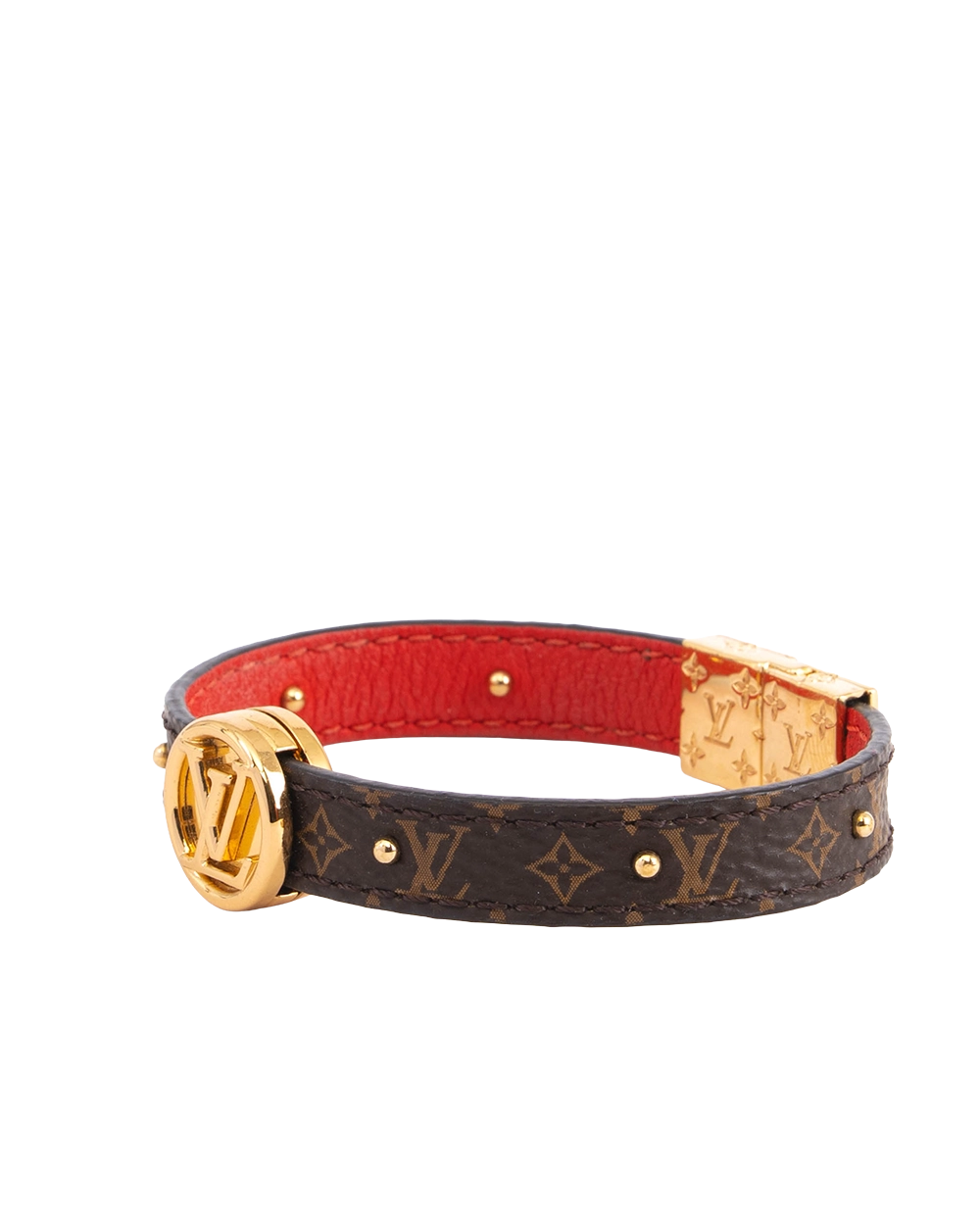 LV CIRCLE REVERSIBLE BRACELAT BROWN MONOGRAM CANVAS GHW 1556