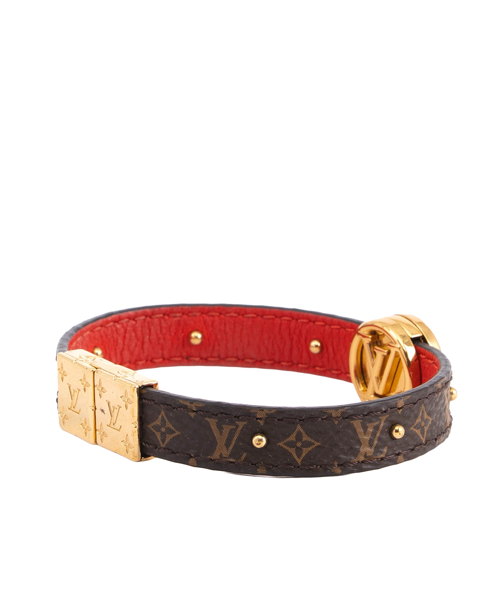 LV CIRCLE REVERSIBLE BRACELAT BROWN MONOGRAM CANVAS GHW 1557