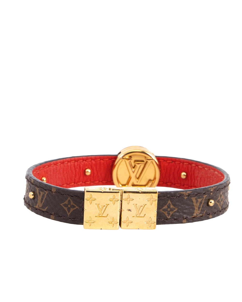 LV CIRCLE REVERSIBLE BRACELAT BROWN MONOGRAM CANVAS GHW 1559