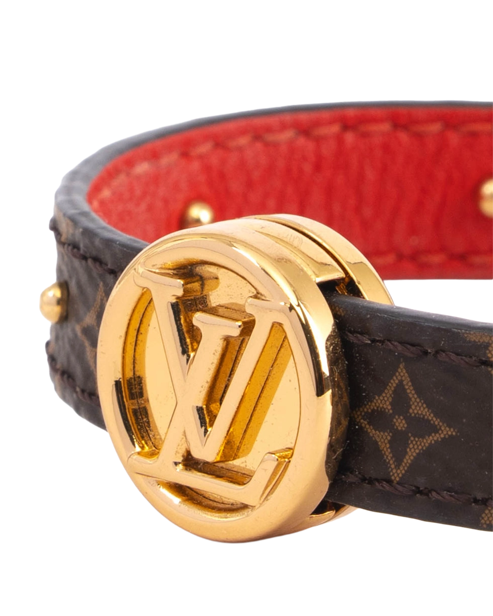 LV CIRCLE REVERSIBLE BRACELAT BROWN MONOGRAM CANVAS GHW 1560