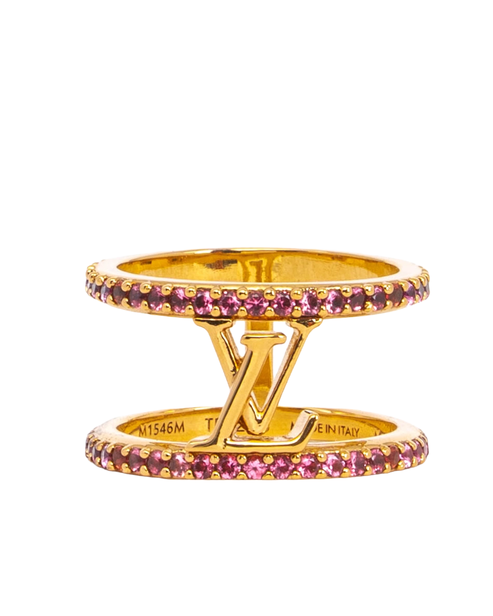 LV ICONIC RING M RED CRYSTAL GHW TE5203 2109(1)
