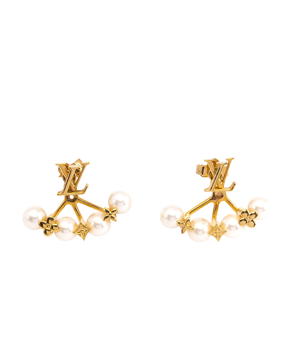 LV MINIGRAM PEARLS EARRING GHW 2121