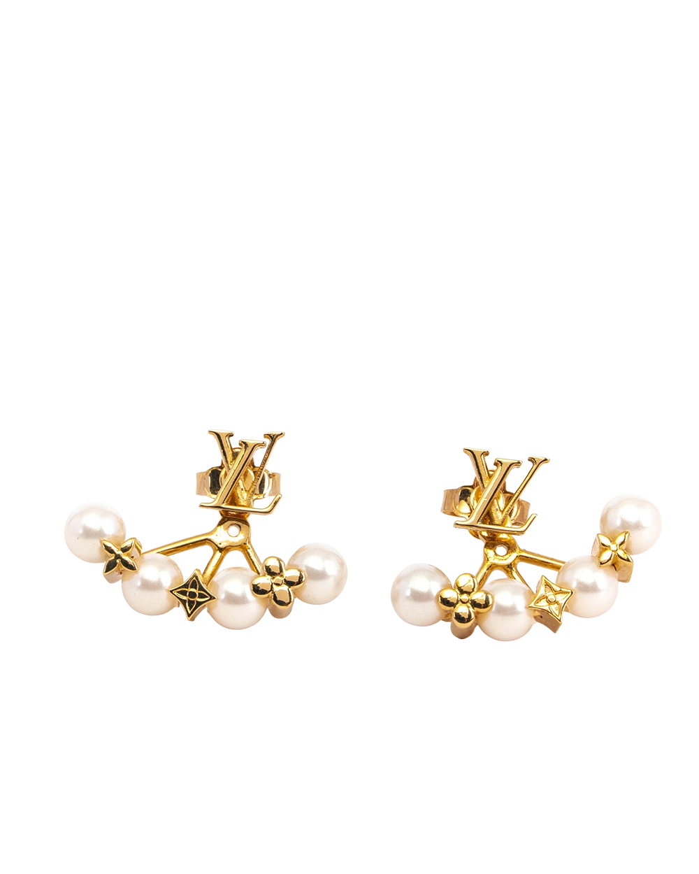 LV MINIGRAM PEARLS EARRING GHW 2128