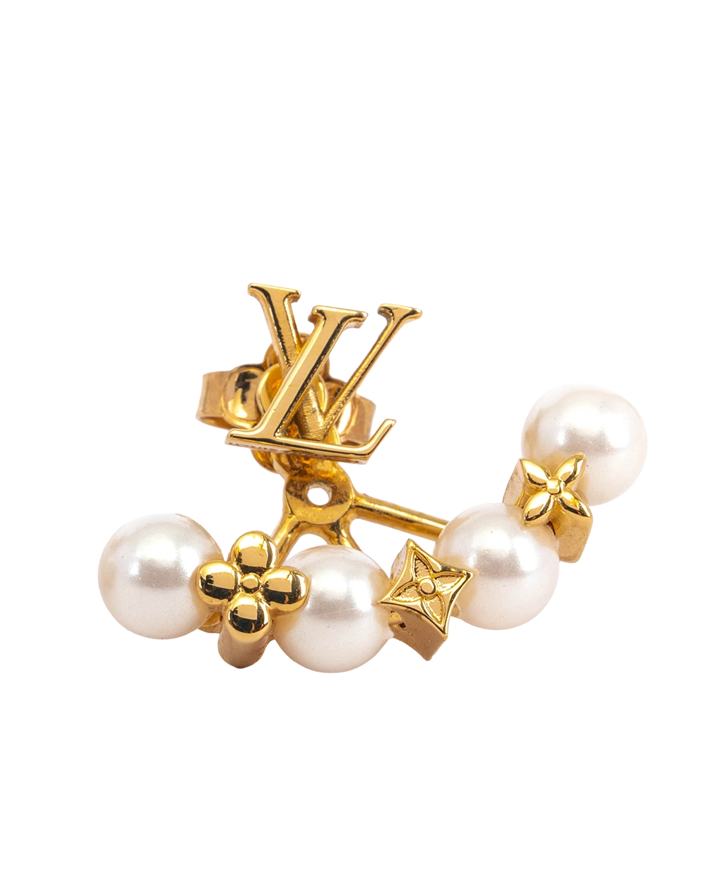 LV MINIGRAM PEARLS EARRING GHW 2130