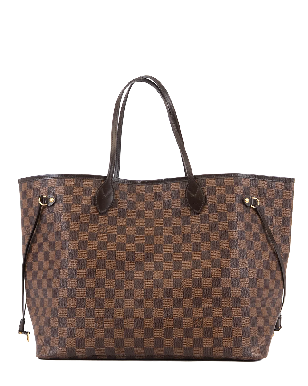 LV NEVERFULL MM BROWN DAMIER CANVAS GHW FL4059 0828