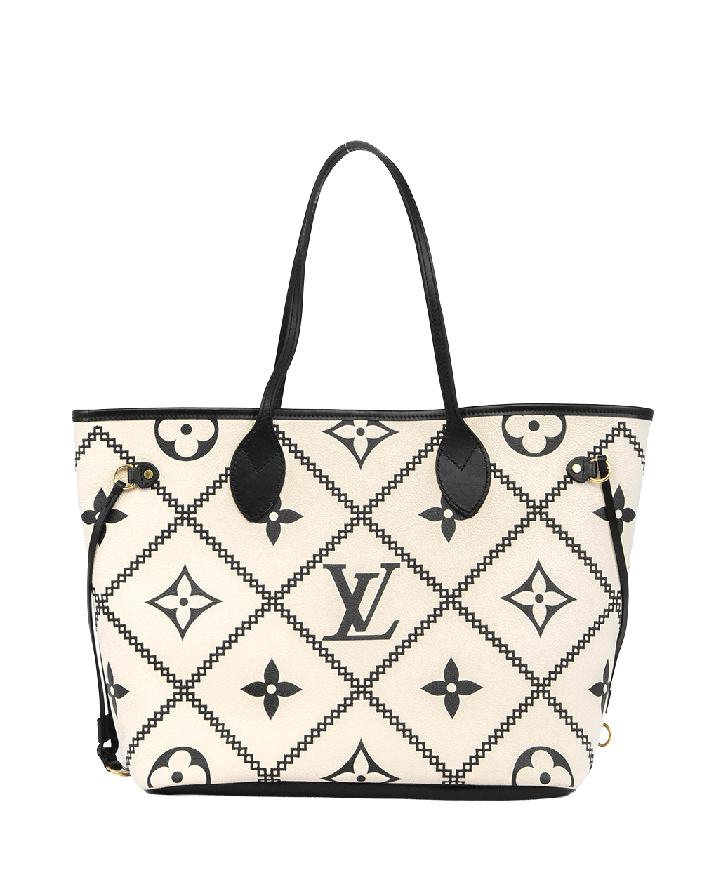 LV NEVERFULL MM CREAM BLACK MONOGRAM EMPREINTE GHW MICROCHIP 0461