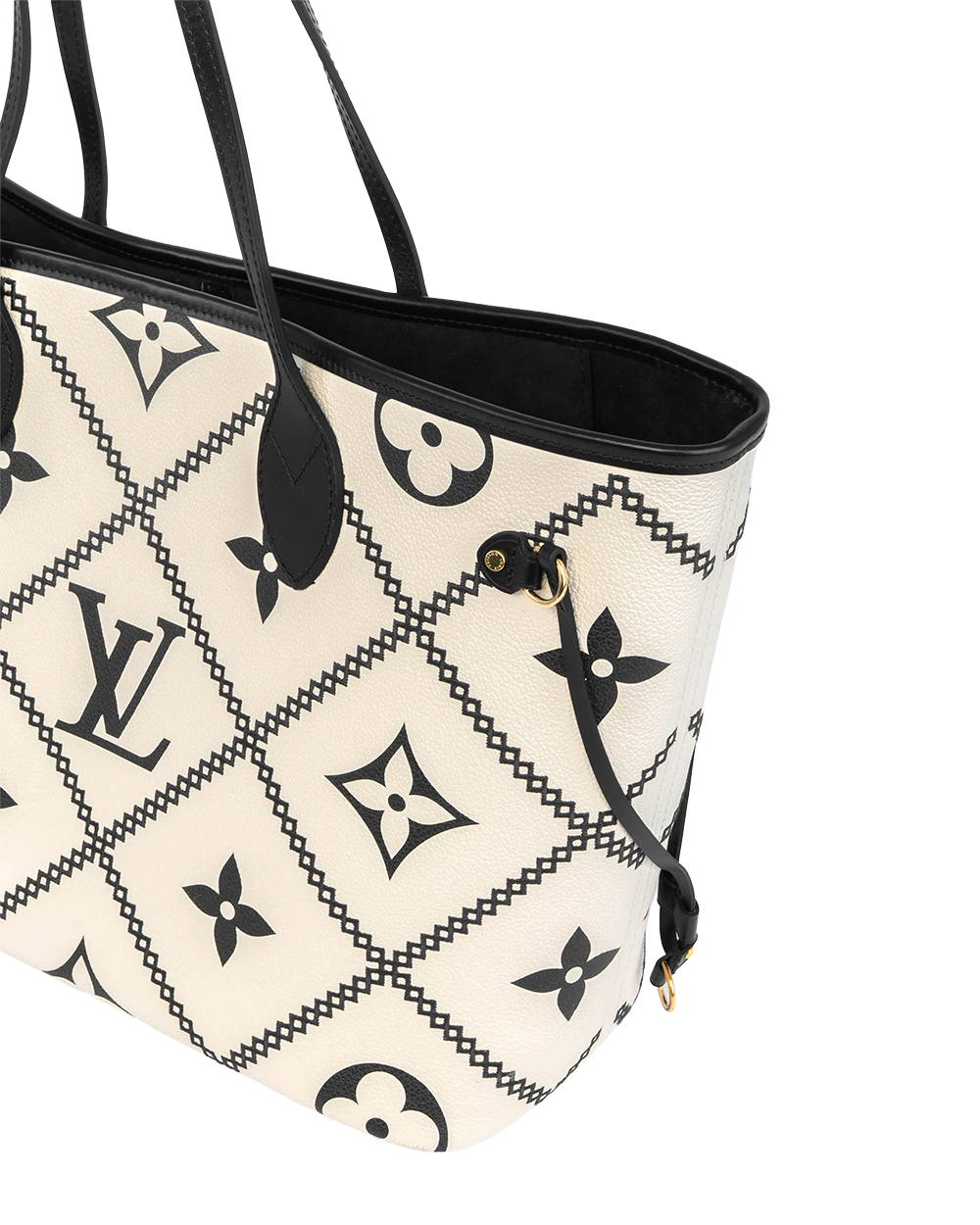 LV NEVERFULL MM CREAM BLACK MONOGRAM EMPREINTE GHW MICROCHIP 0467