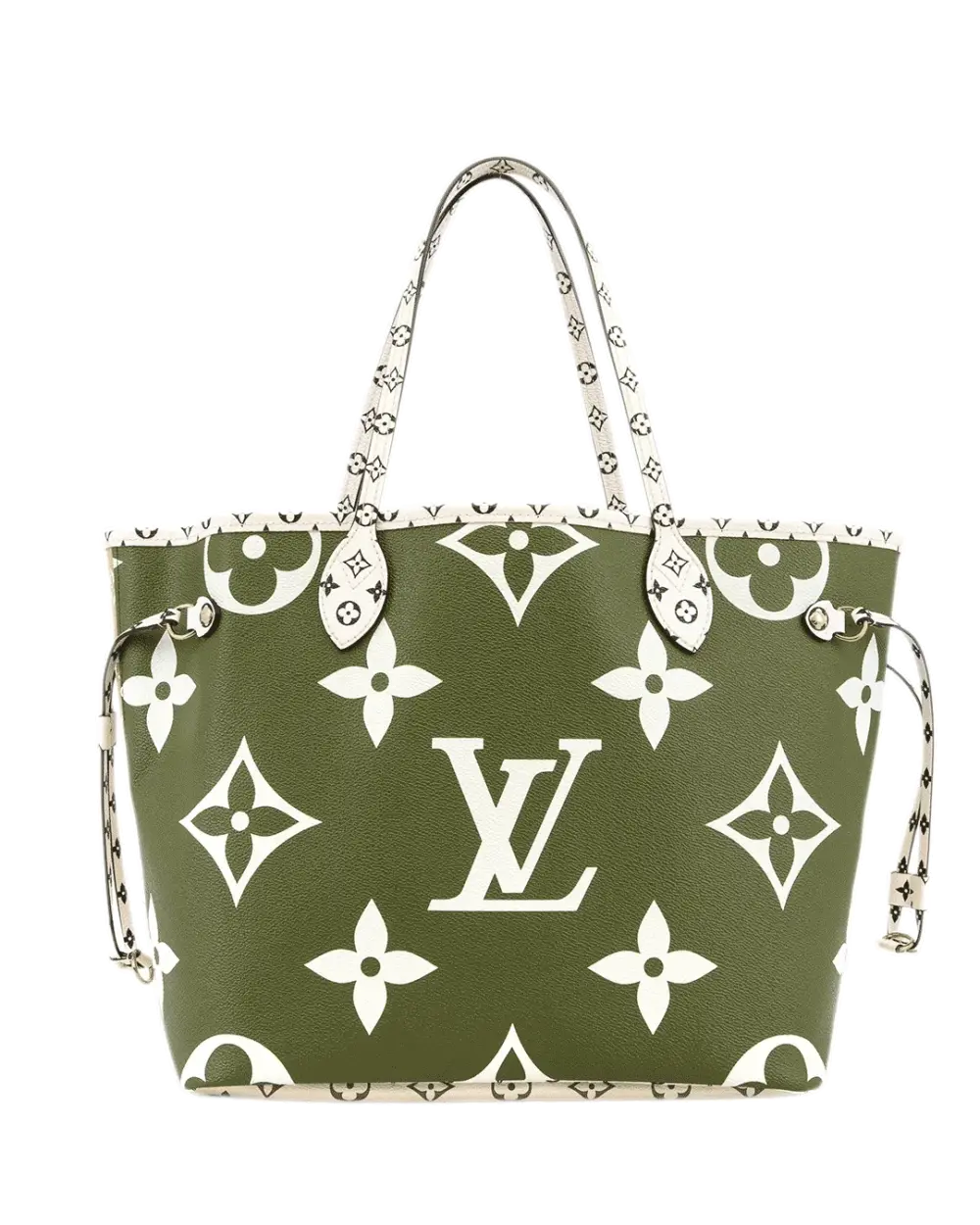 LV NEVERFULL MM KHAKI GREEN GIANT MONOGRAM CANVAS GHW AR1149 4810