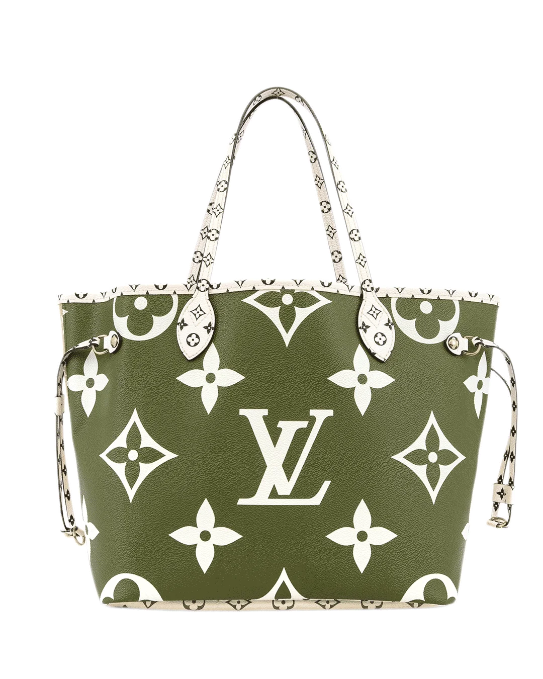 LV NEVERFULL MM KHAKI GREEN GIANT MONOGRAM CANVAS GHW AR1149 4810