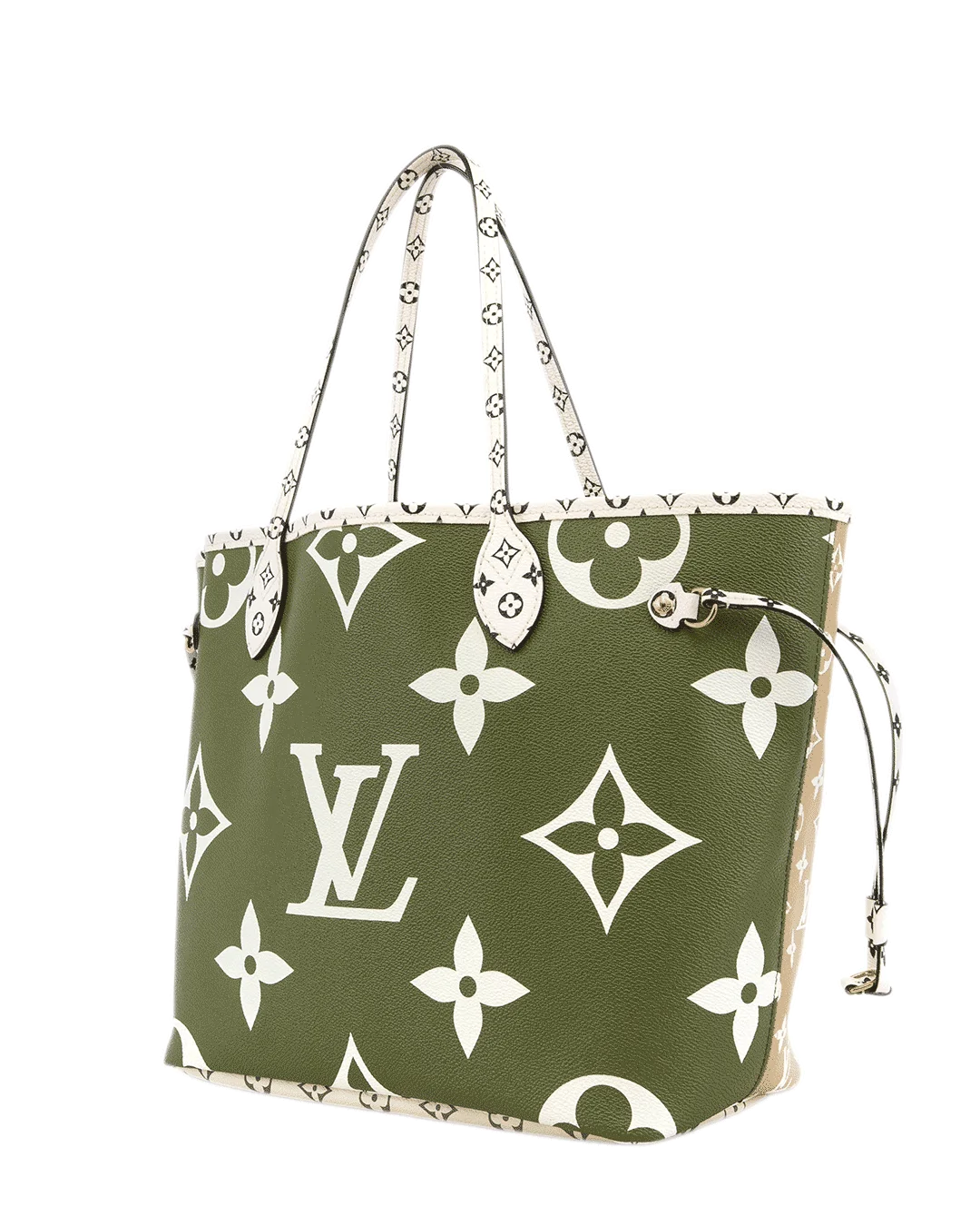 LV NEVERFULL MM KHAKI GREEN GIANT MONOGRAM CANVAS GHW AR1149 4811