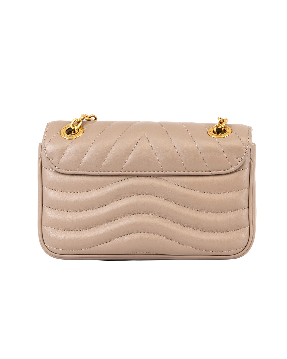 LV NEW WAVE WITH CHAIN PM BEIGE CALF GHW MICROCHIP 0392