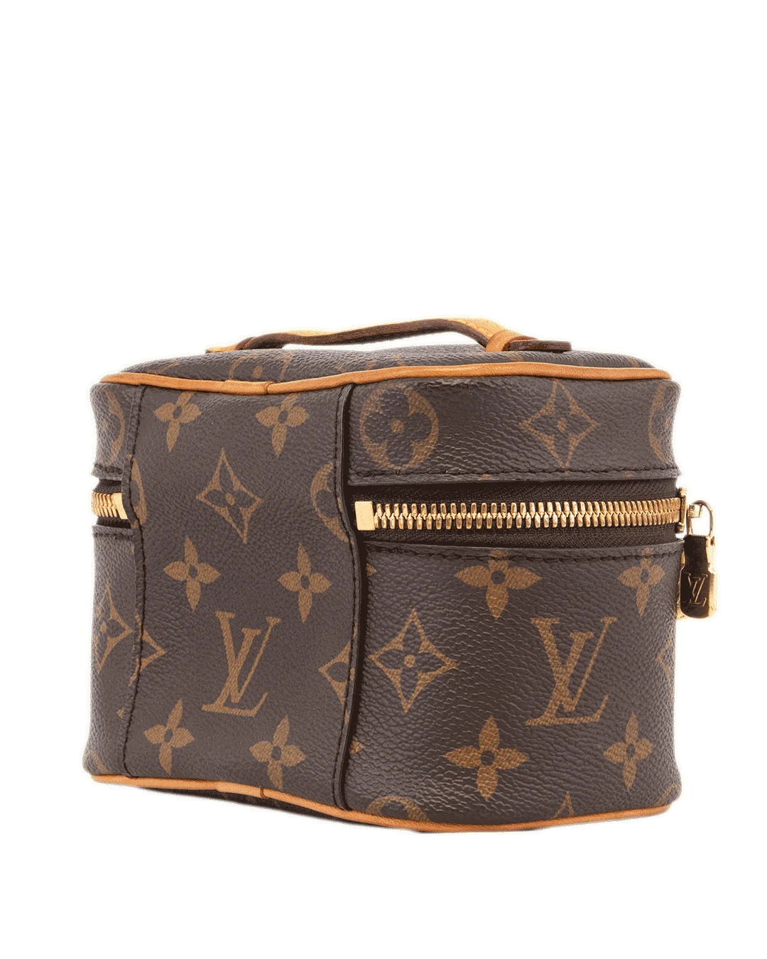 LV NICE NANO BROWN MONOGRAM CANVAS GHW MICROCHIP 4877