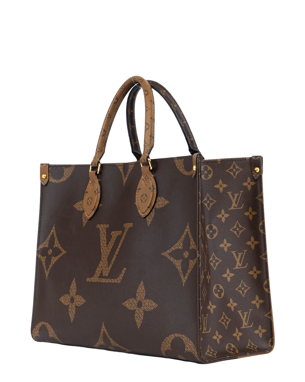 LV ON THE GO MM BROWN MONOGRAM REVERSE GHW MICROCHIP 1658