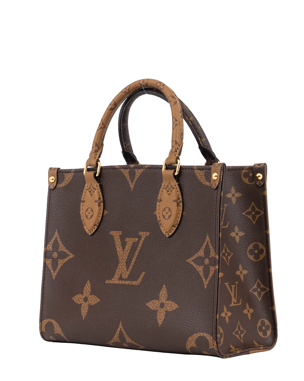 LV ON THE GO PM REVERSE MONOGRAM CANVAS GHW MICROCHIP 0842