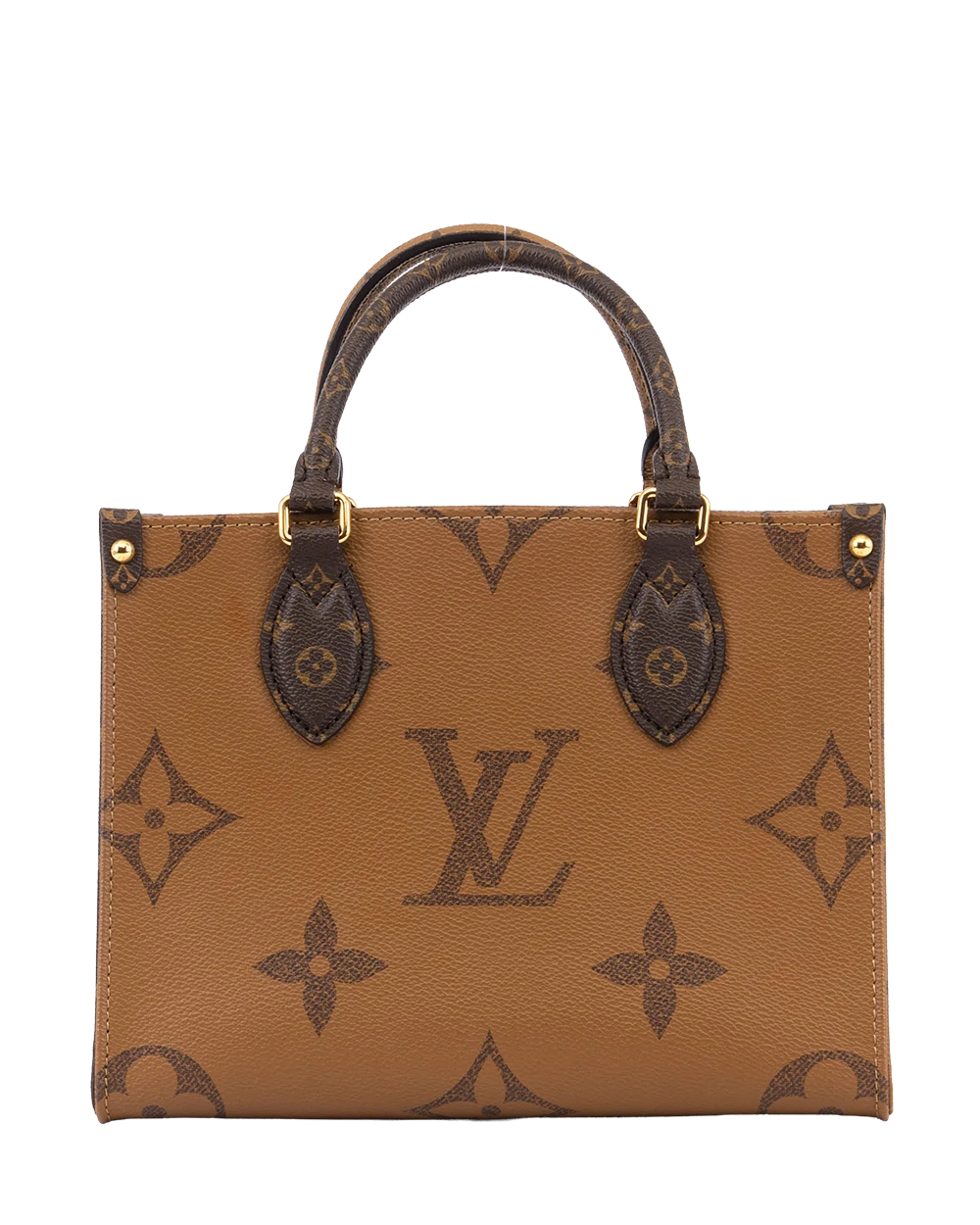 LV ON THE GO PM REVERSE MONOGRAM CANVAS GHW MICROCHIP 0844