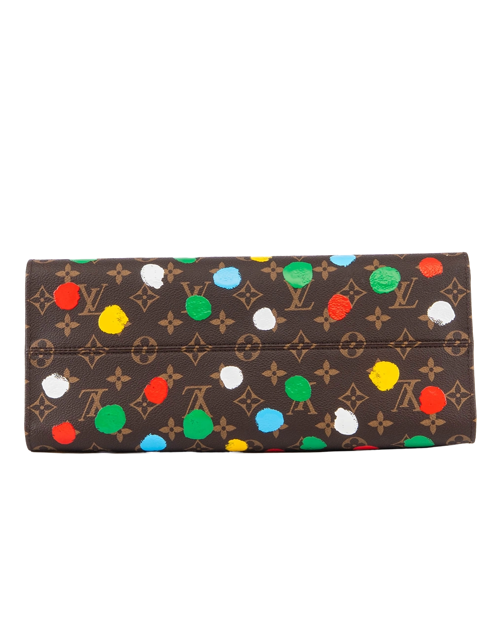 LV ON THE GO YAYOI KUSAMA MM BROWN MONOGRAM CANVAS GHW MICROCHIP 0949