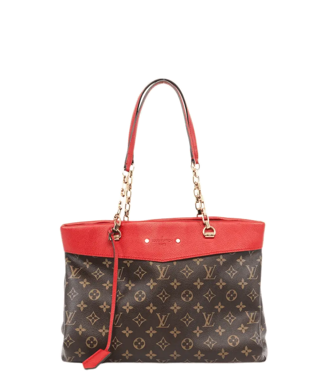 LV PALLAS SHOPPER BROWN RED MONOGRAM CANVAS GHW SP1185 0706