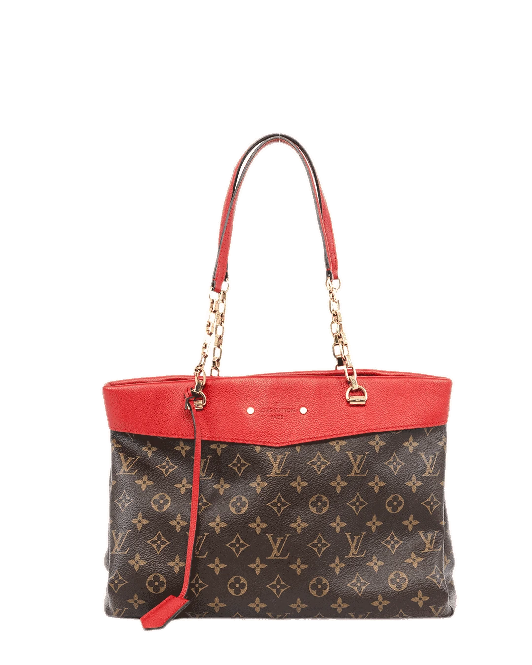 LV PALLAS SHOPPER BROWN RED MONOGRAM CANVAS GHW SP1185 0706