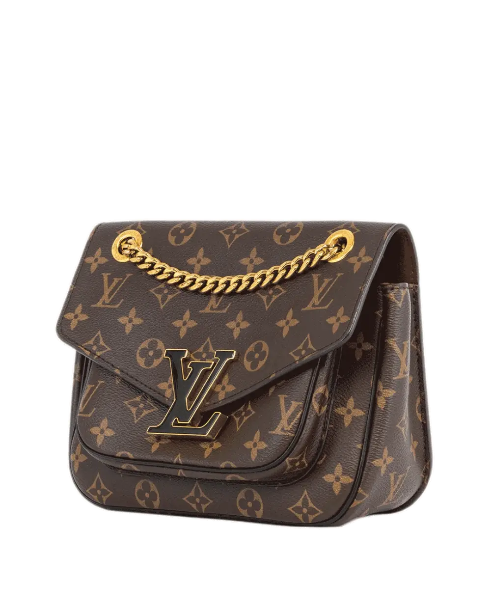 LV PASSY CHAIN SHOULDER BAG BROWN MONOGRAM CANVAS GHW SP4260 2075