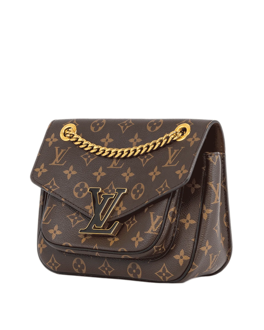 LV PASSY CHAIN SHOULDER BAG BROWN MONOGRAM CANVAS GHW SP4260 2075