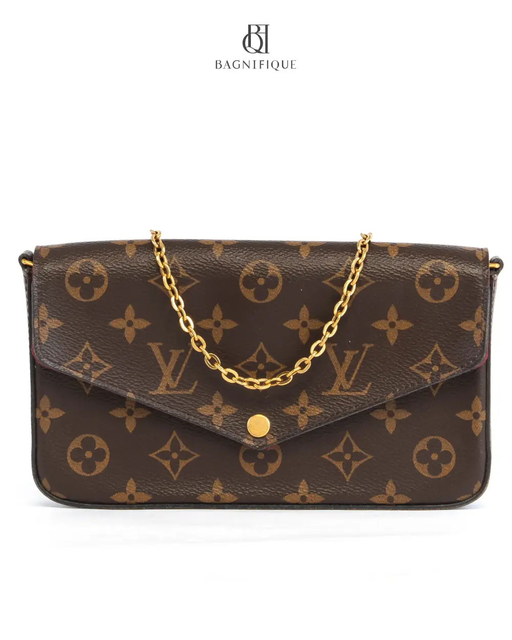 LV POCHETTE FELICIE BROWN MONOGRAM CANVAS GHW MI2240 1036