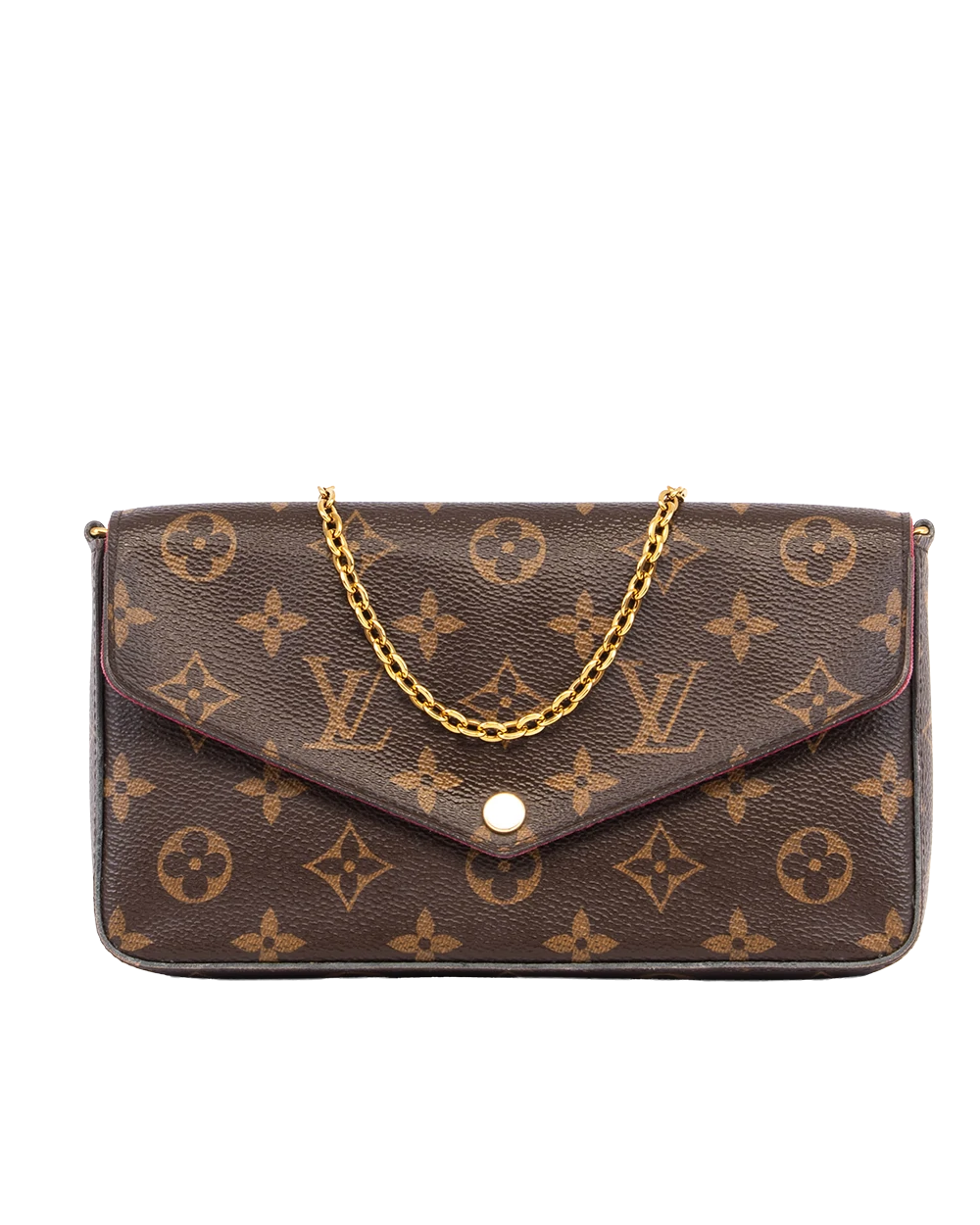LV POCHETTE FELICIE BROWN MONOGRAM CANVAS GHW MICROCHIP 0393