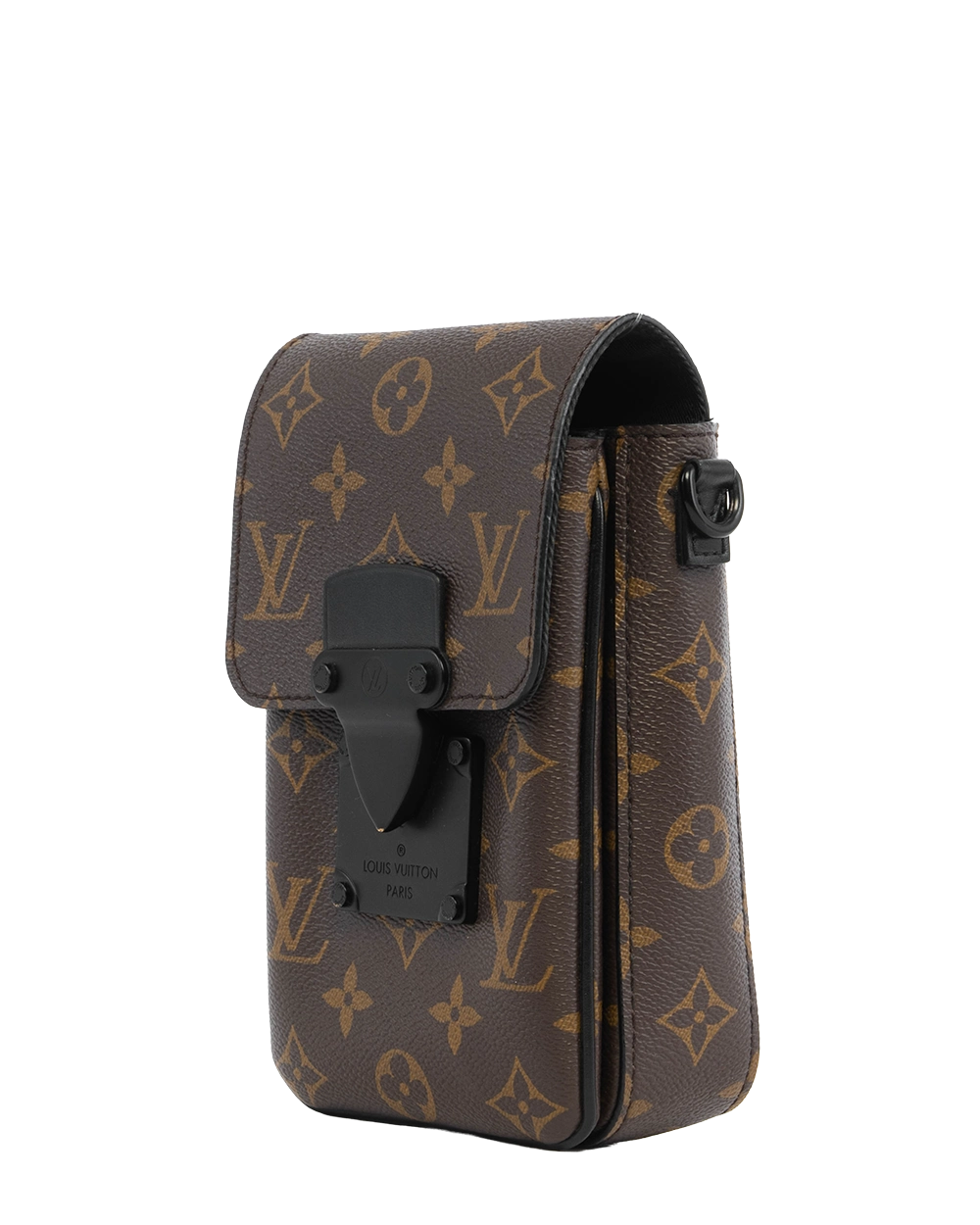 LV S LOCK VERTICAL WEARABLE WALLET BROWN MONOGRAM CANVAS SOBLACK MICROCHIP 0054