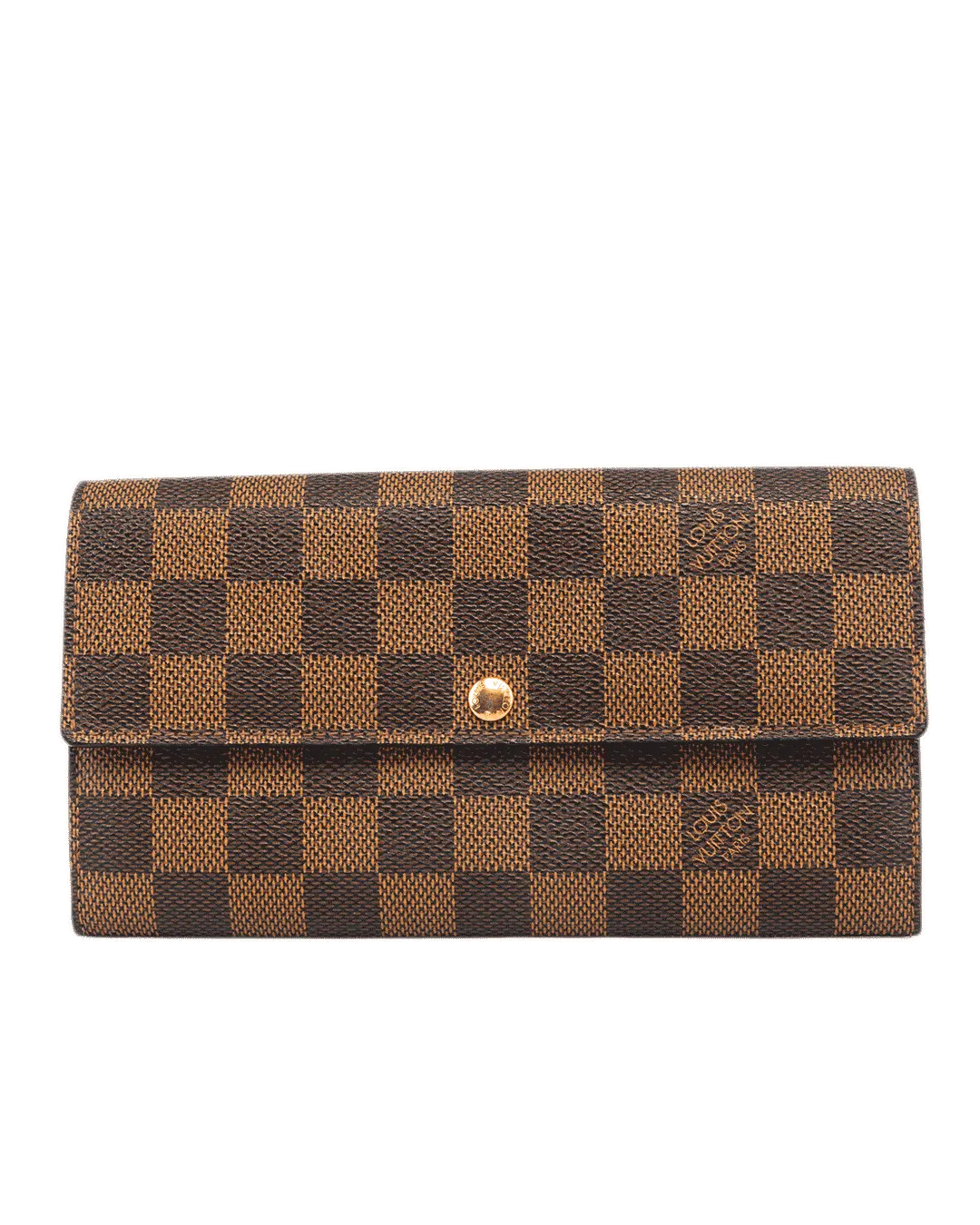LV SARAH WALLET LONG BROWN DAMIER CANVAS GHW 2315