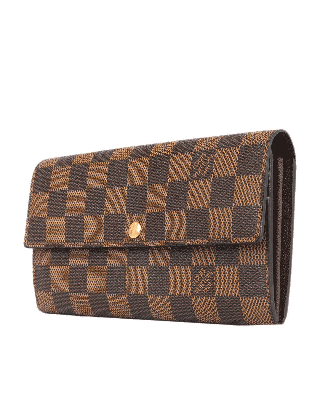 LV SARAH WALLET LONG BROWN DAMIER CANVAS GHW 2316