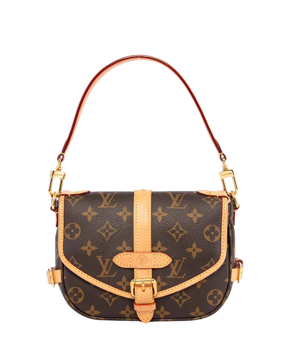 LV SAUMUR BB BROWN MONOGRAM CANVAS GHW MICROCHIP 0414