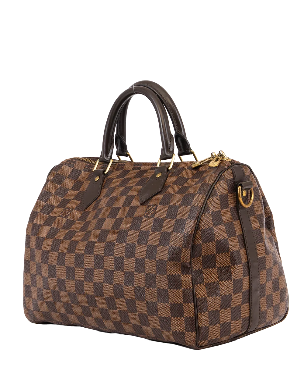 LV SPEEDY BAND 30 BROWN DAMIER CANVAS GHW DU3193 1013