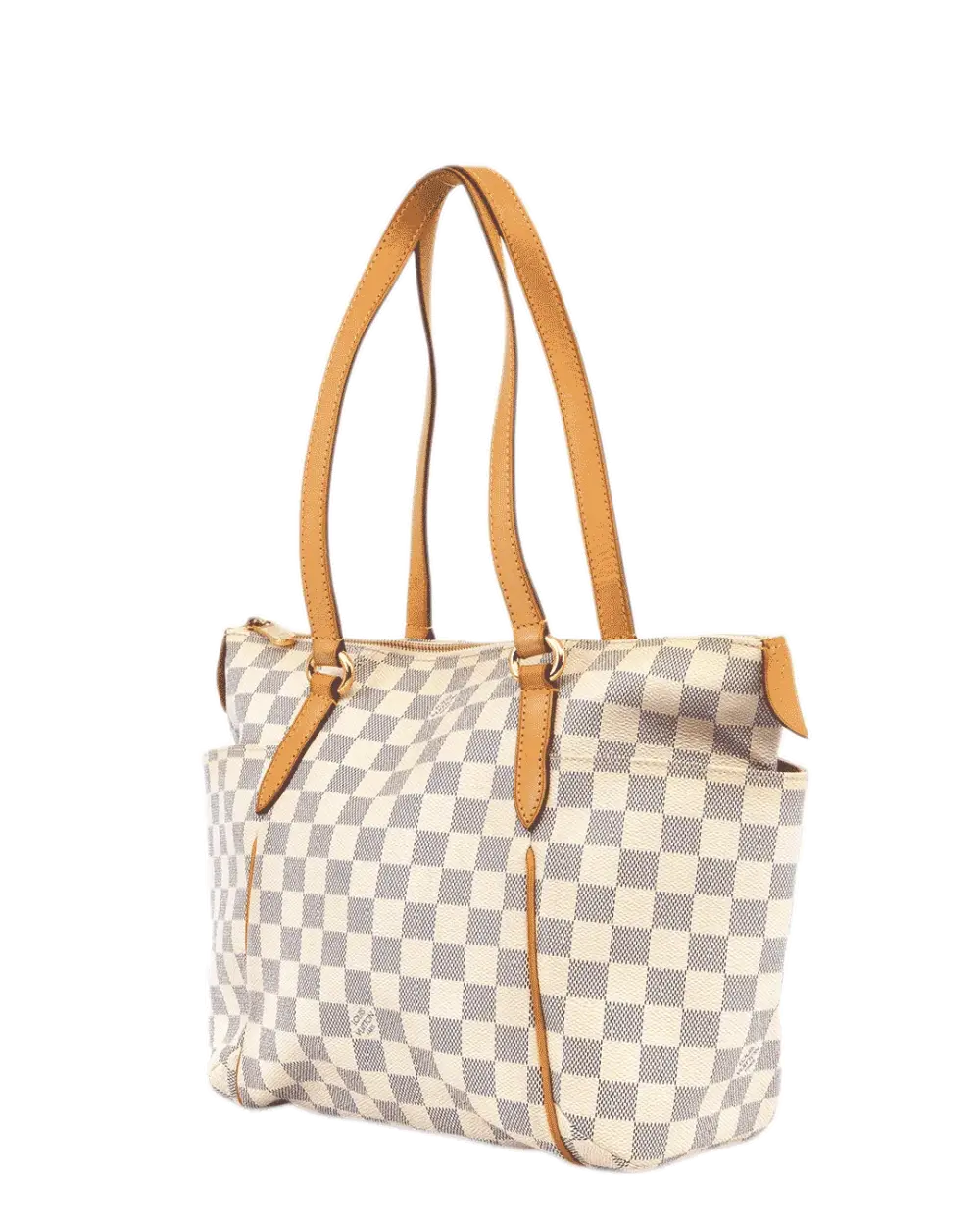 LV TOTALLY PM WHITE AZUR DAMIER CANVAS GHW FL2049 3192