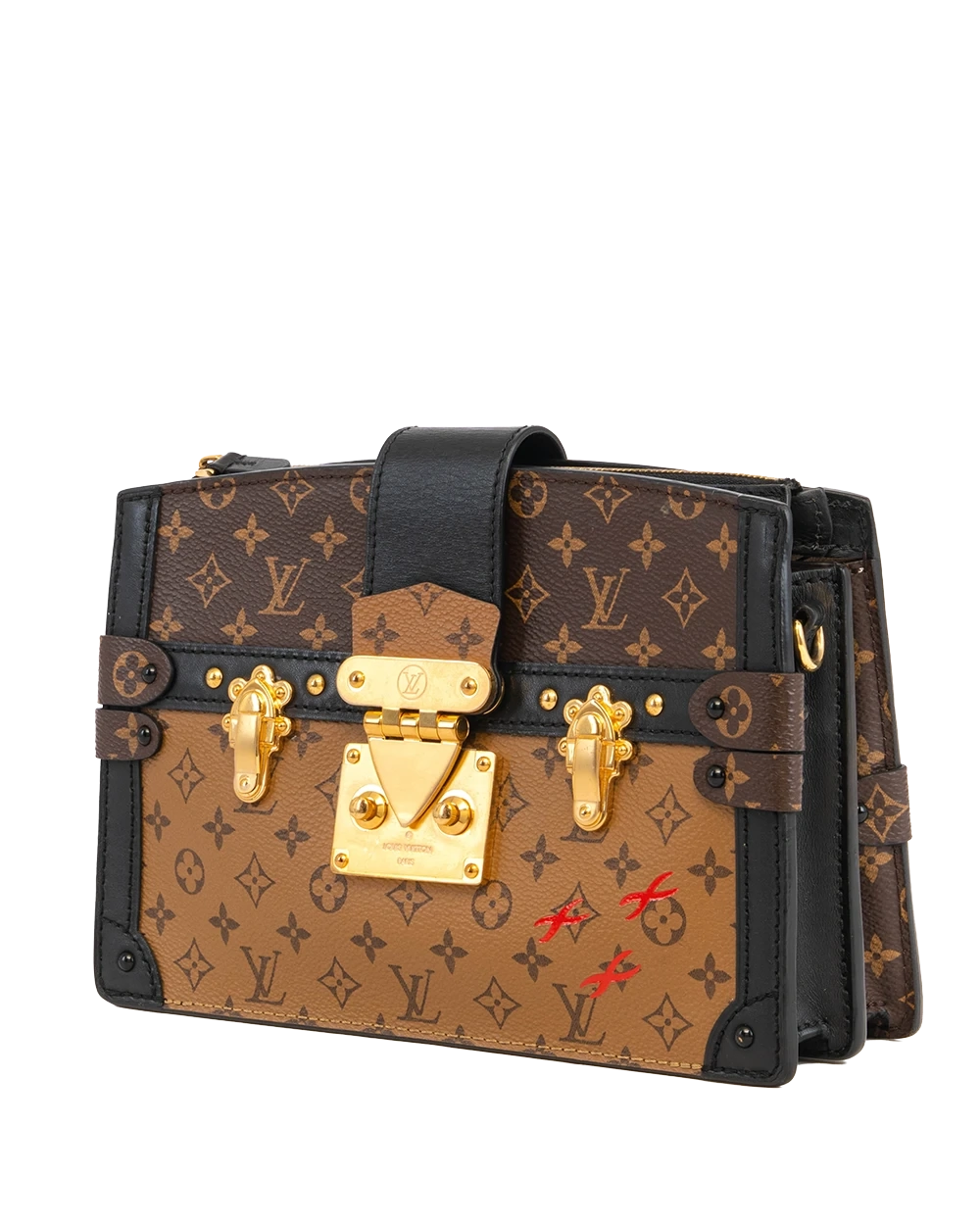 LV TRUNK CLUTCH REVERSE MONOGRAM CANVAS GHW MICROCHIP 2338