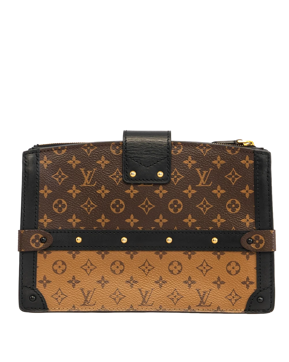 LV TRUNK CLUTCH REVERSE MONOGRAM CANVAS GHW MICROCHIP 2340