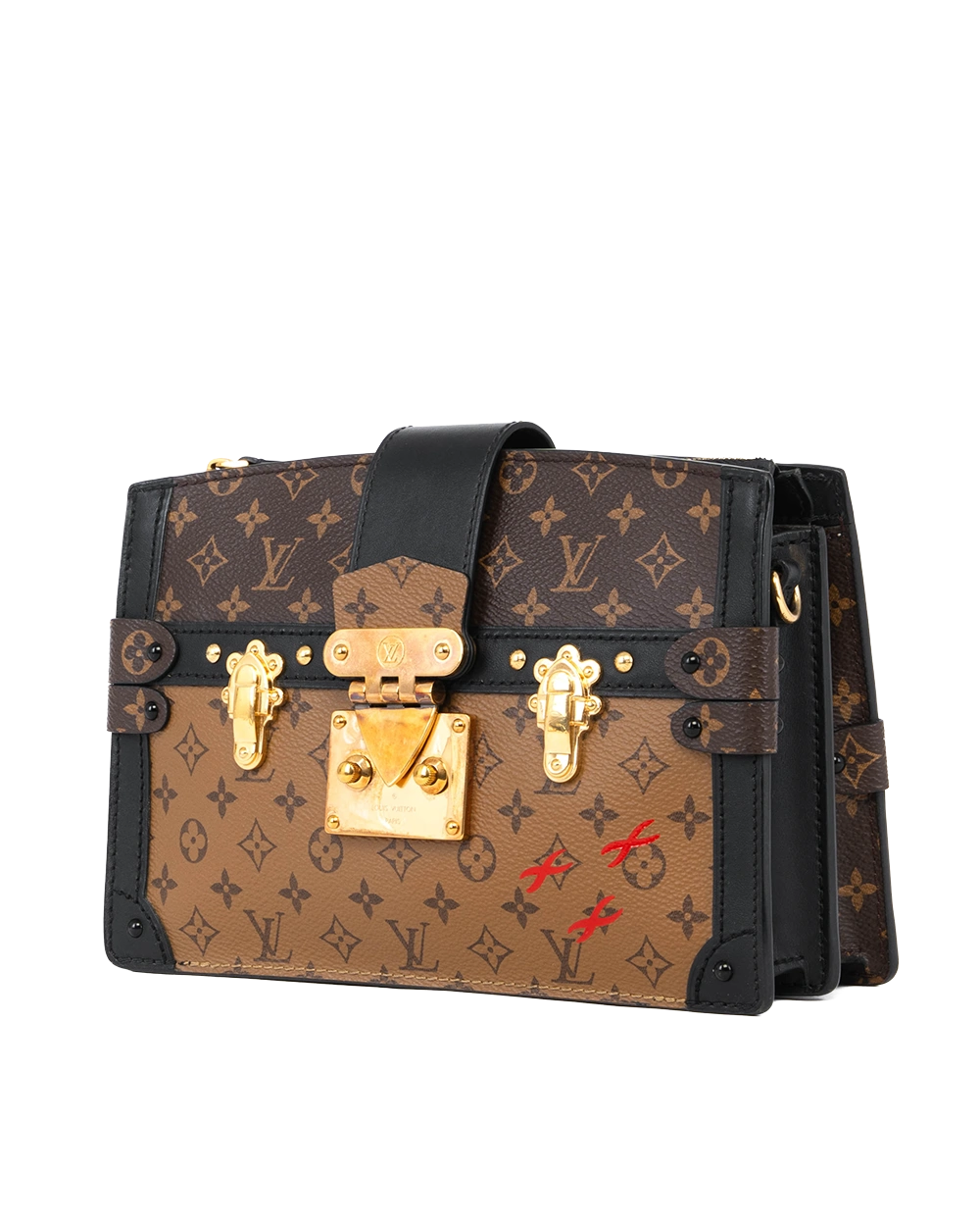 LV TRUNK CLUTCH REVERSE MONOGRAM CANVAS GHW MICROCHIP 2878
