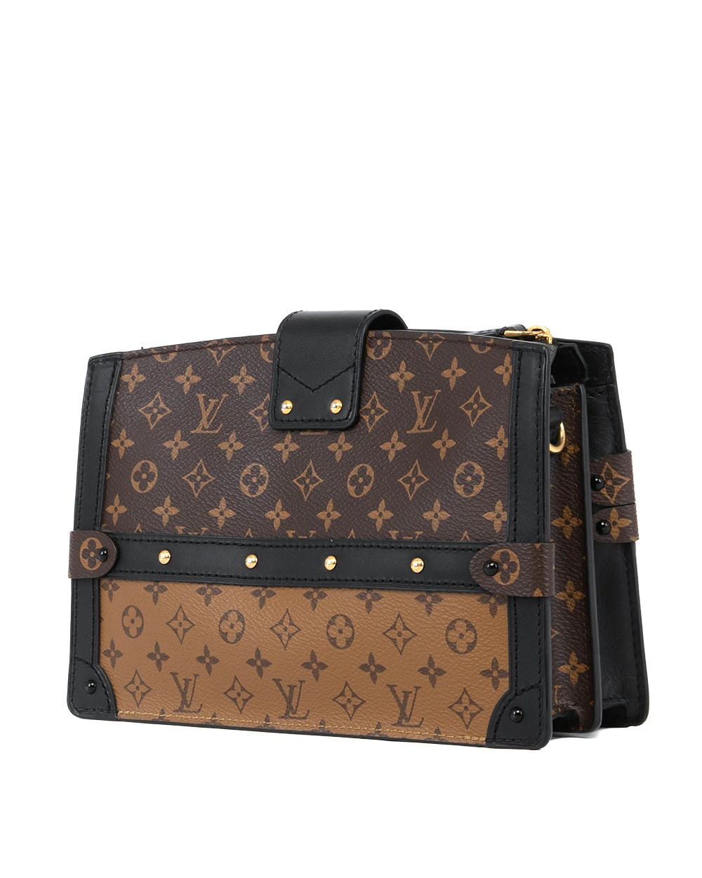 LV TRUNK CLUTCH REVERSE MONOGRAM CANVAS GHW MICROCHIP 2879