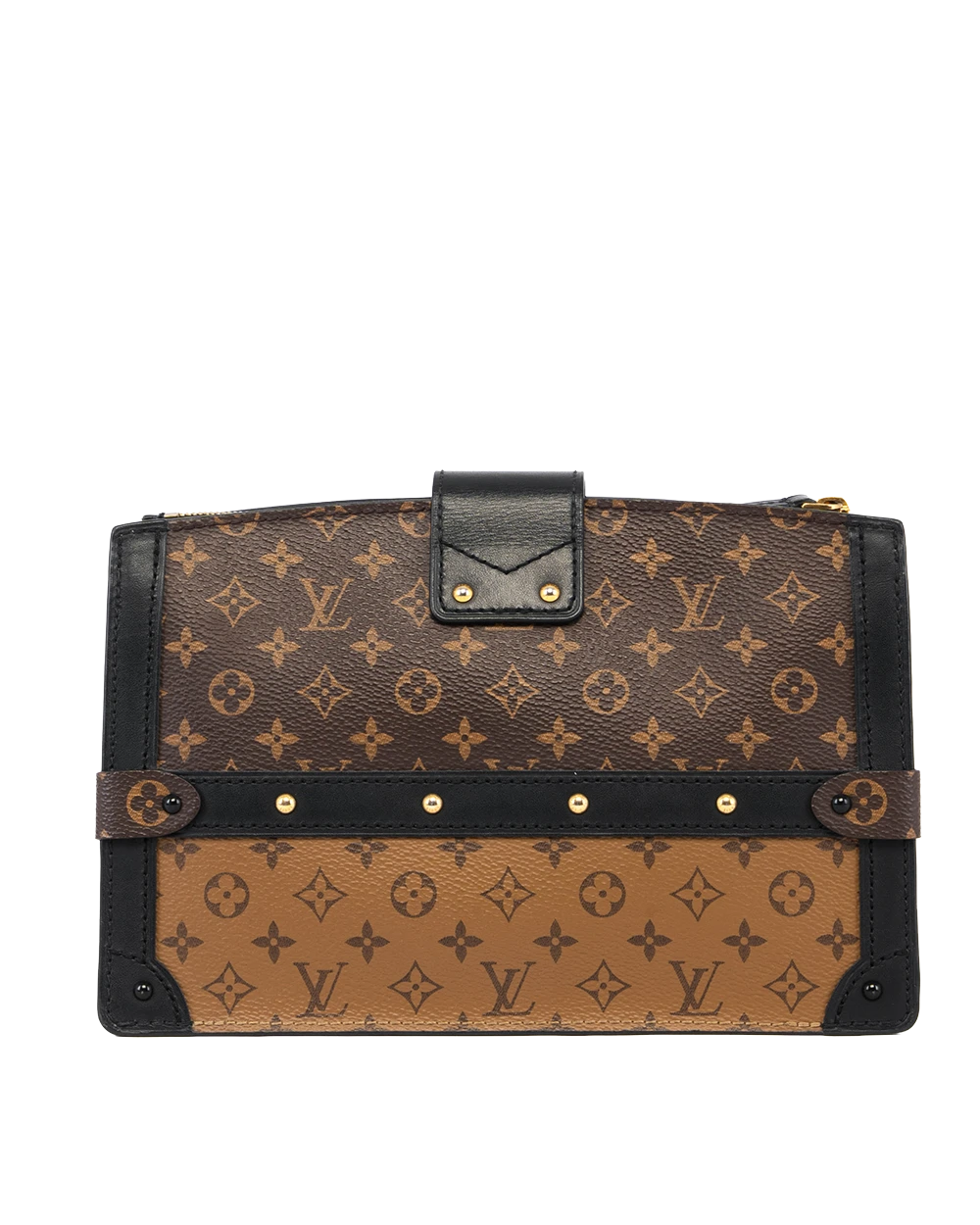 LV TRUNK CLUTCH REVERSE MONOGRAM CANVAS GHW MICROCHIP 2880