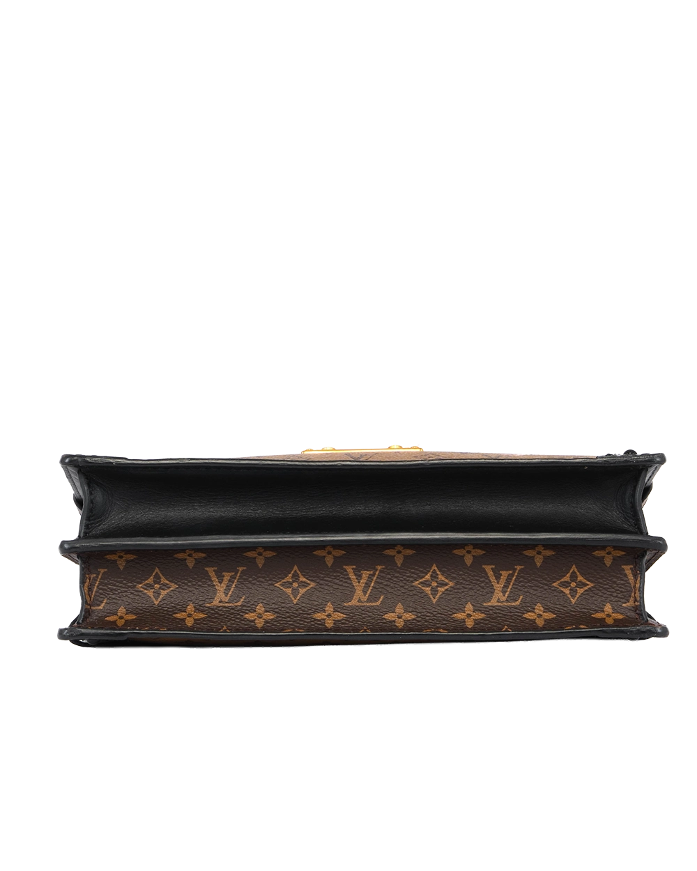 LV TRUNK CLUTCH REVERSE MONOGRAM CANVAS GHW MICROCHIP 2881
