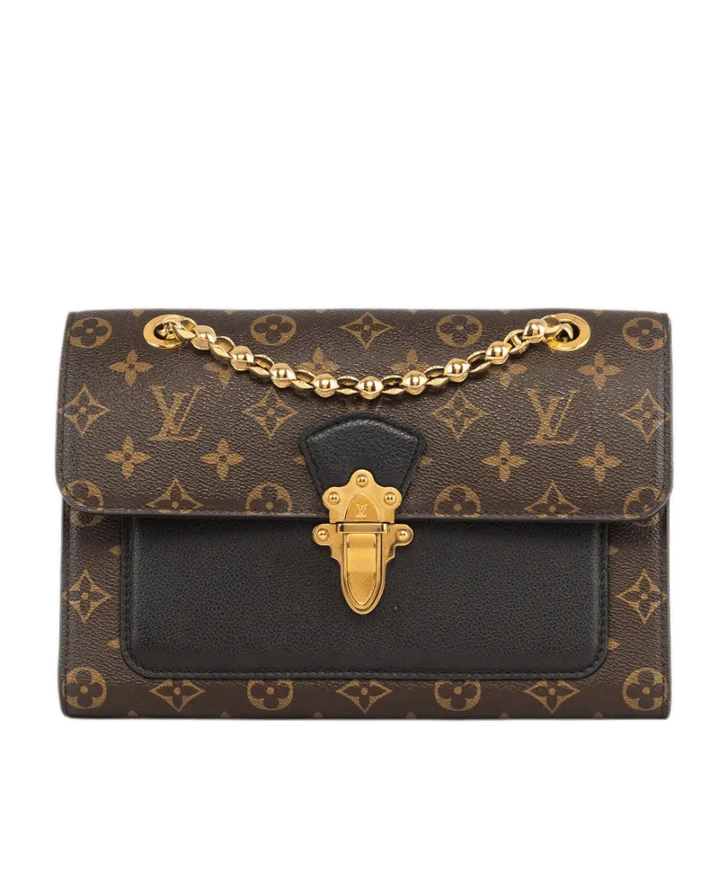 LV VICTOIRE CHAIN SHOULDER BROWN MONOGRAM CANVAS GHW MICROCHIP 1962