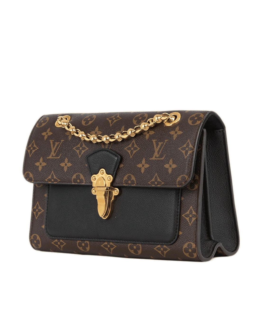 LV VICTOIRE CHAIN SHOULDER BROWN MONOGRAM CANVAS GHW MICROCHIP 1964