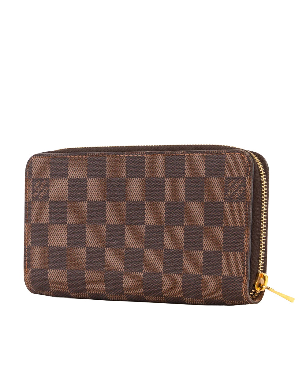 LV ZIPPY WALLET LONG BROWN DAMIER CANVAS GHW MICROCHIP 0582