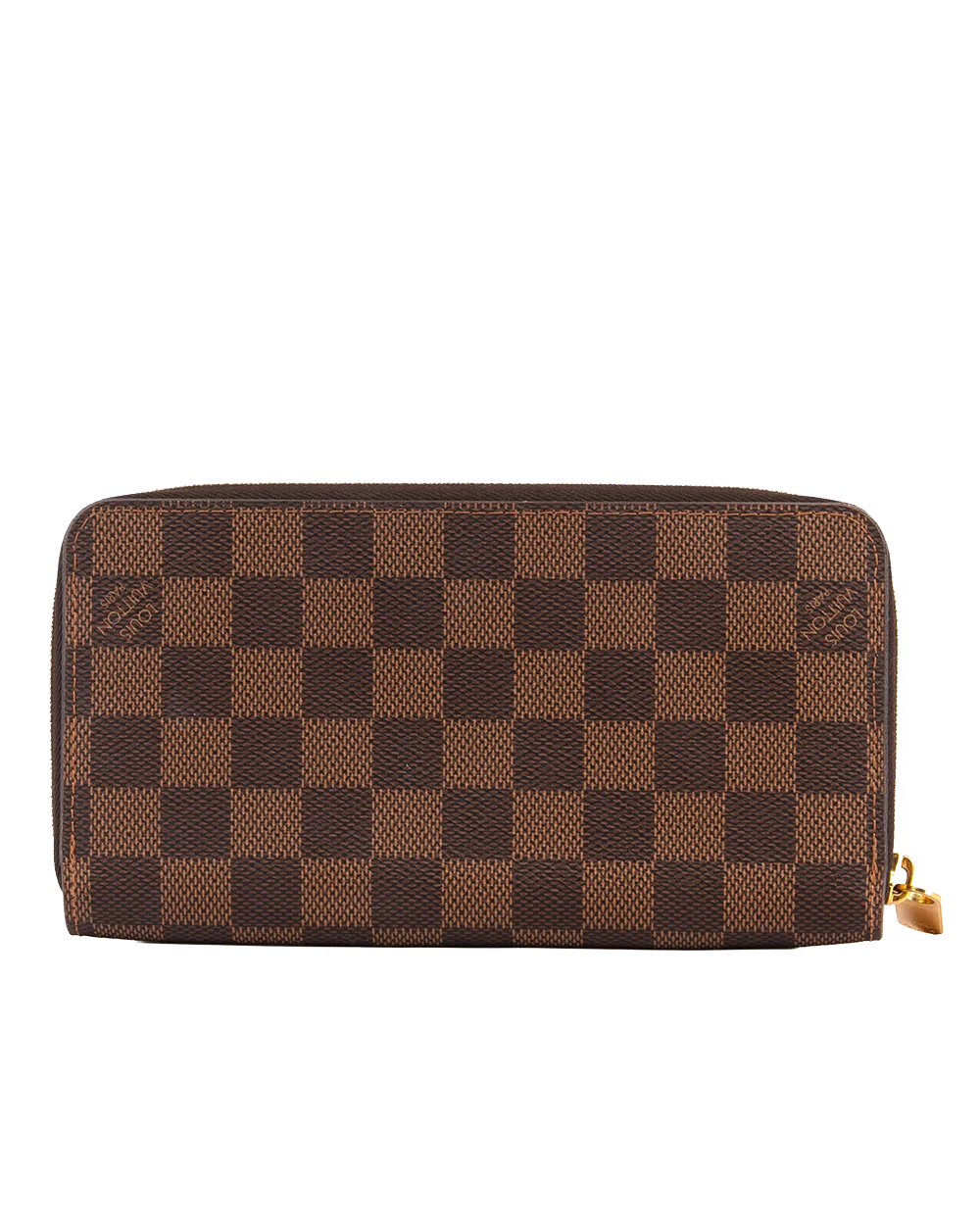 LV ZIPPY WALLET LONG BROWN DAMIER CANVAS GHW MICROCHIP 0583
