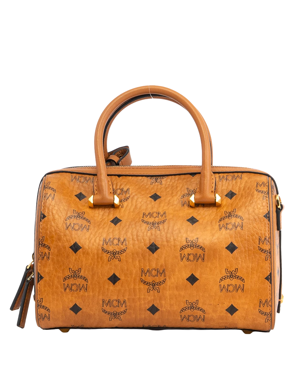 MCM AREN BOSTON SMALL BROWN CANVAS GHW MWBAASE02CO001 10032106 2385