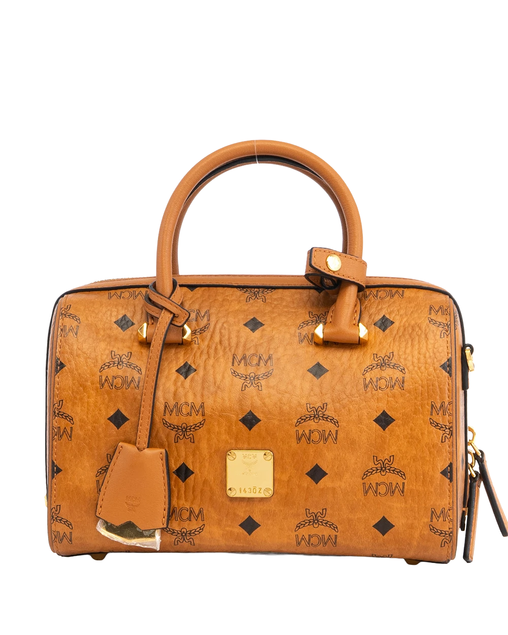 MCM AREN BOSTON SMALL BROWN CANVAS GHW MWBAASE02CO001 10032106 2387