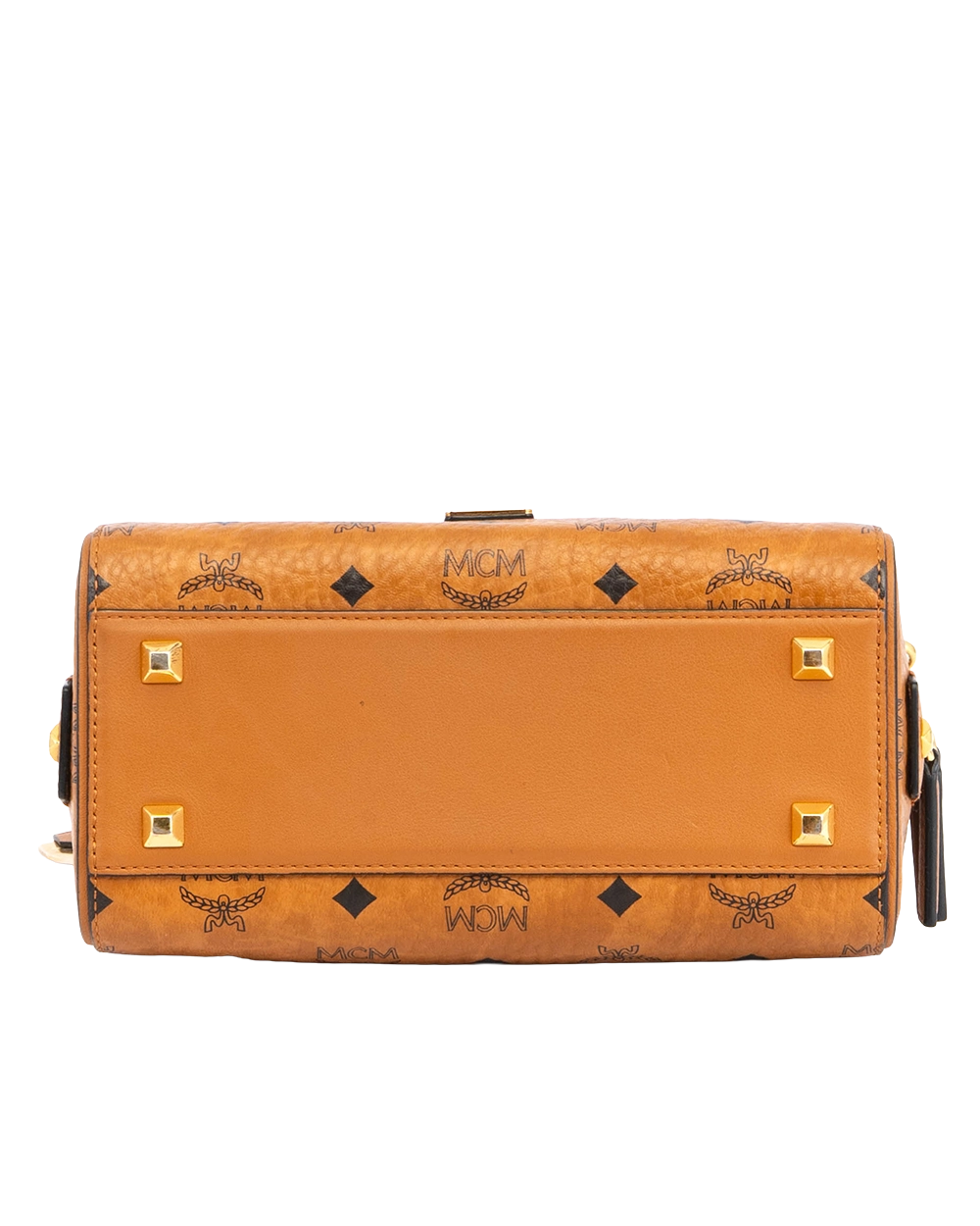 MCM AREN BOSTON SMALL BROWN CANVAS GHW MWBAASE02CO001 10032106 2395